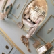 Vintage Wings Shabby Chic Buffet Kredent Art Deco Jugendstil Antik Alt Blau Gold ReDesign Unikat