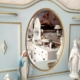 Vintage Wings Shabby Chic Buffet Kredent Art Deco Jugendstil Antik Alt Blau Gold ReDesign Unikat